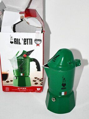 Bialetti Moka Express Rainbow Alpina 3-Cup Stovetop Espresso Maker, Aluminum Gre